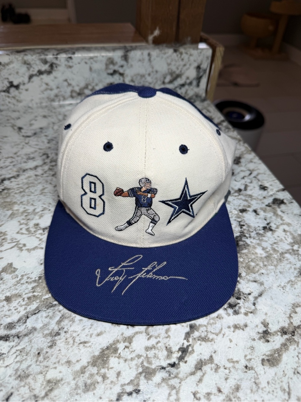 Vintage 90s Dallas Cowboys Troy Aikman #8 QB TEAM NFL Snapback Quarterback Club